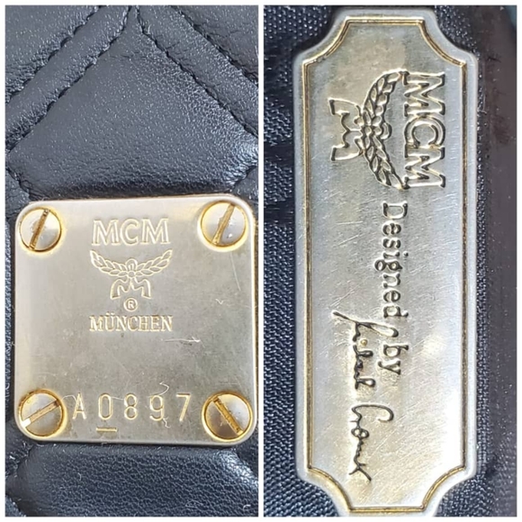 Authentic MCM Black Quilted Leather Stark Gold Embellished Backpack - Picture 5 of 9